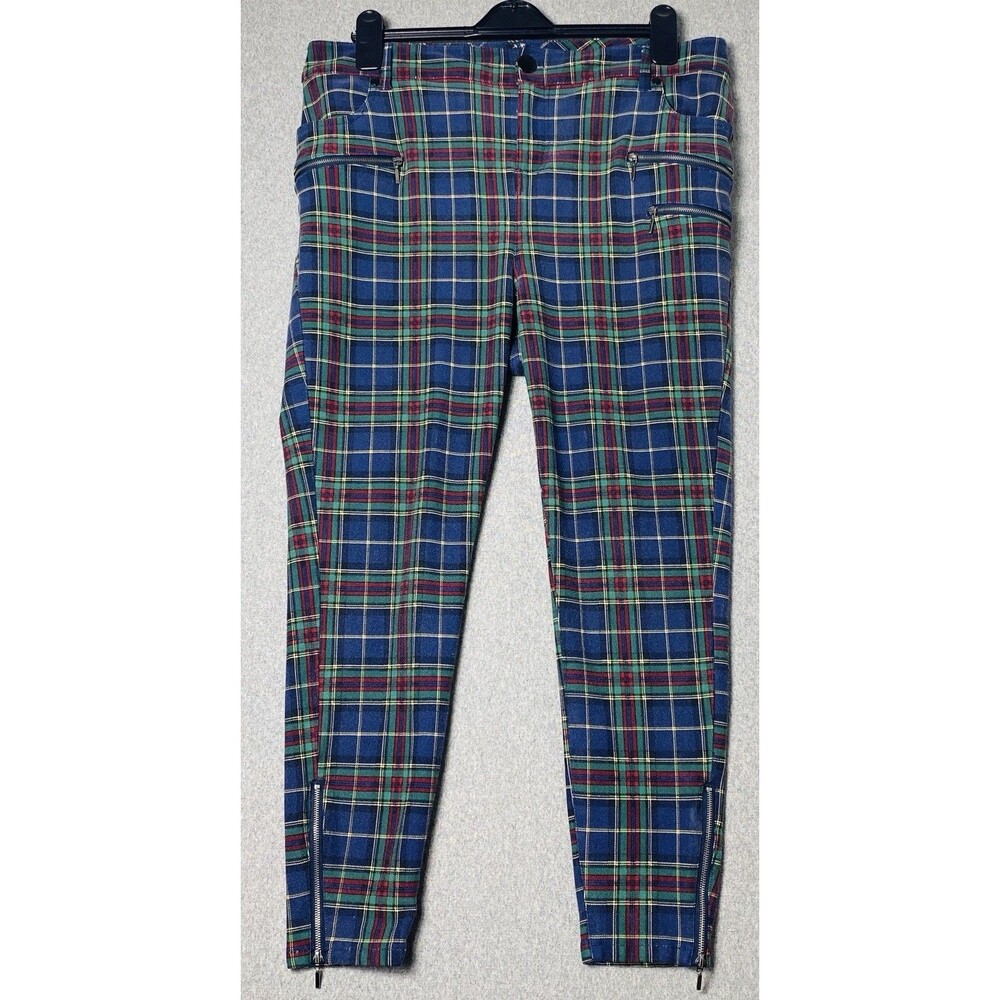 Torrid Skinny Studio Luxe Ponte Mid-Rise Zipper Tartan Plaid Pant Women’s Sz 18